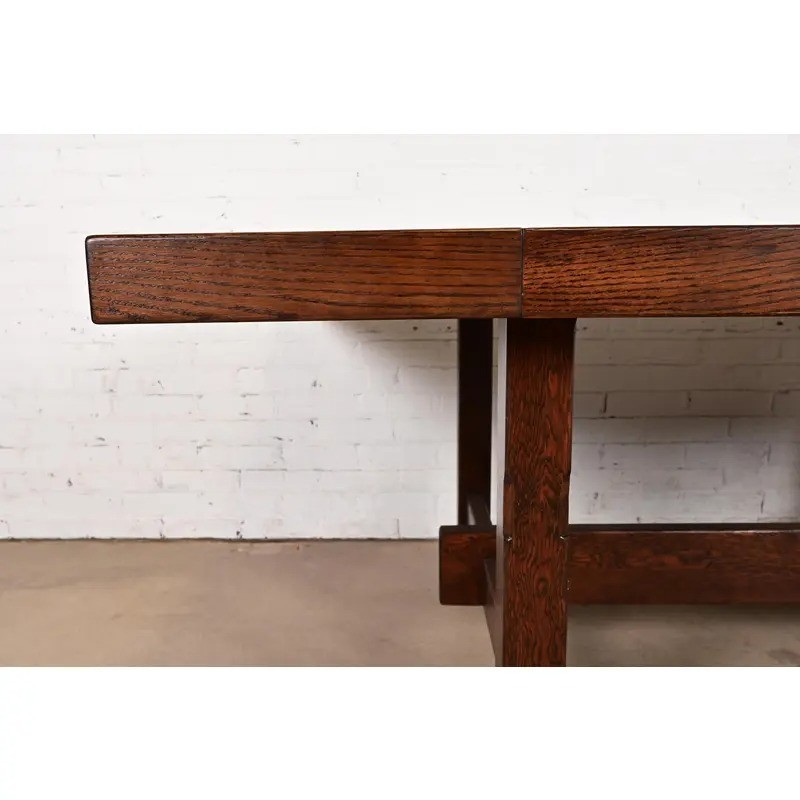 Klaus Rausch Mid-Century Brutalist Extension Dining Table, Newly Refinished gallery