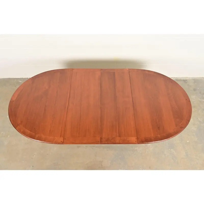 Baker Furniture Style French Regency Walnut Dining Table, Newly Refinished gallery
