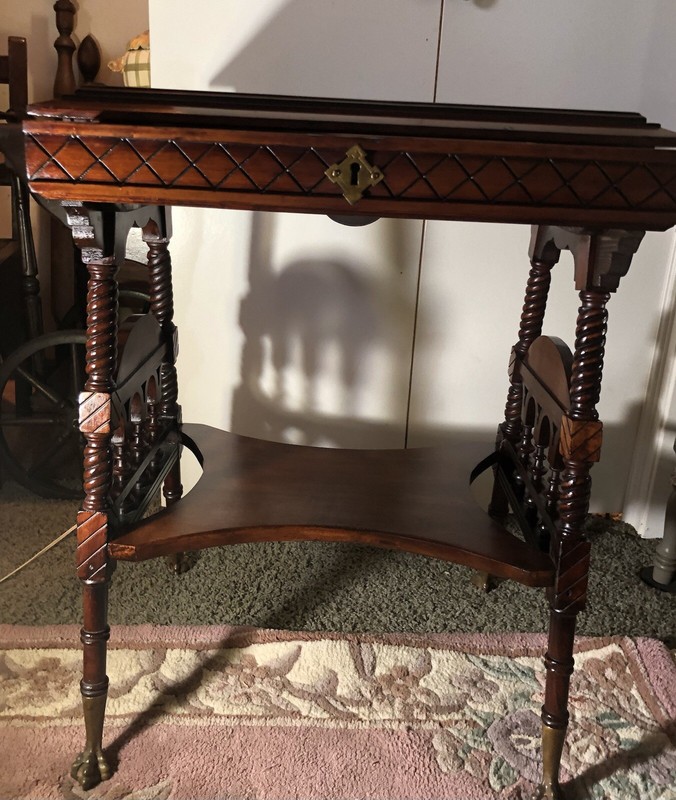 Antique Victorian Jacobean Revival Mahogany Side Table 1880’s – 1920’s