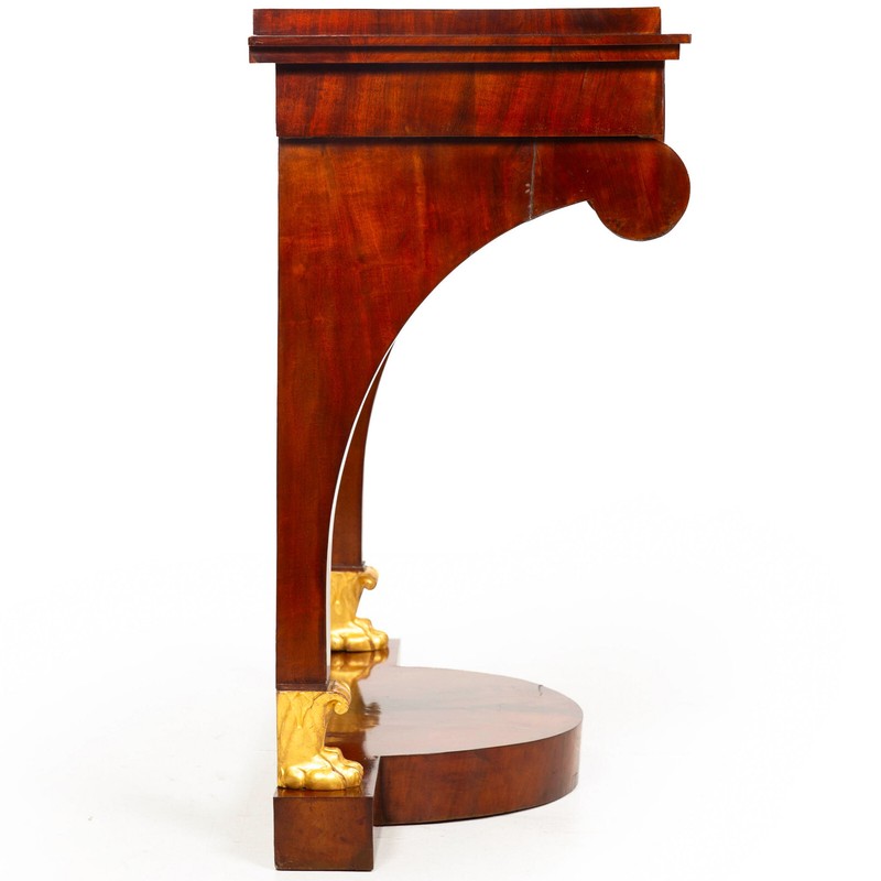 Large Biedermeier Antique Mahogany Pier Mirror and Console Table ca. 1820-40 gallery