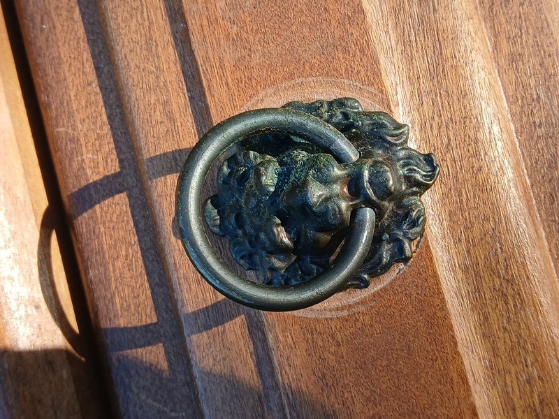 Vintage Solid Maple Single Drawer Nightstand Lion Handle Hardware gallery