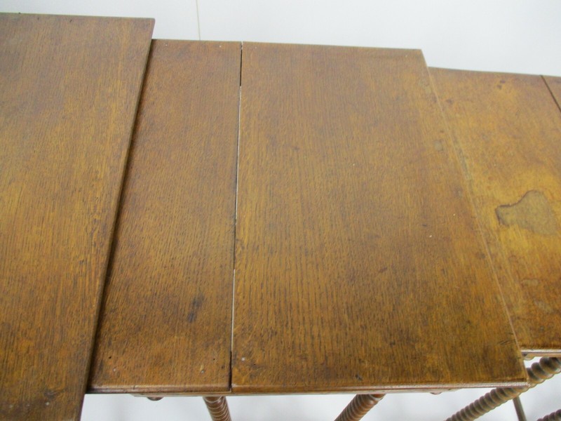 Antique Exceptional Barley Twist Nesting Stacking Side Tables set of 5 Edwardian gallery