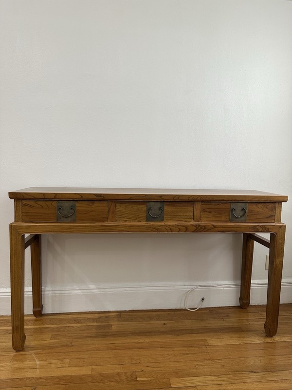 Vintage Mission Style Console Table, Sofa Table (Walnut Solid Wood)