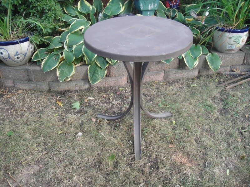 Antique Wrought Iron Bistro Table Industrial Table Machine Shop