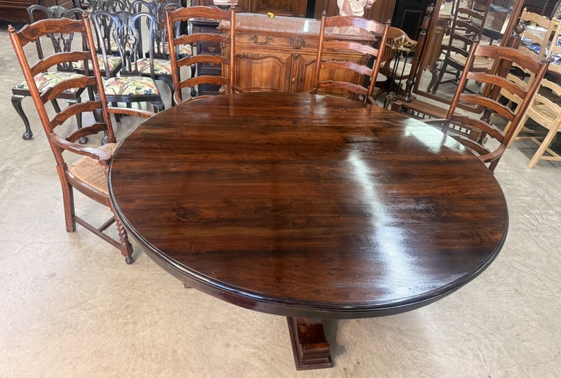 Vintage Country French 72" Round Solid Hardwood Barley Twist Dinning Table gallery