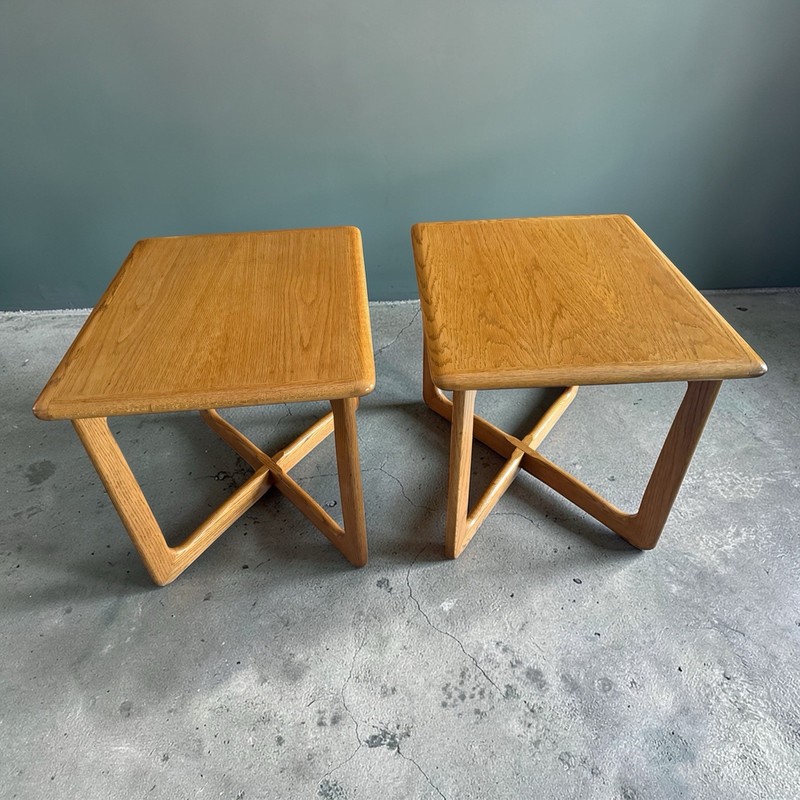 Vintage Lane Perception End Tables MCM Set of 2/Mid Century Modern 1984