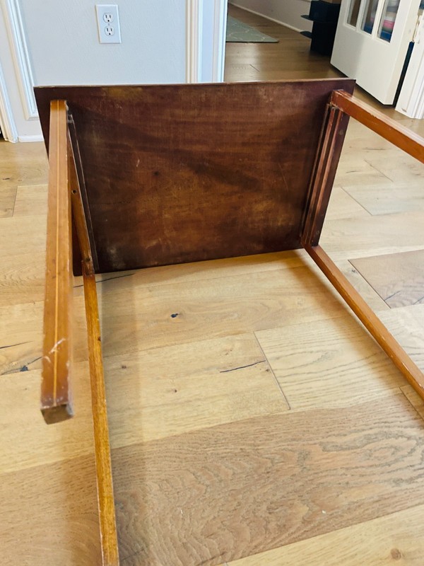 Vintage Inlaid Wood Side Table – Floral Marquetry – Nesting Style – Single gallery