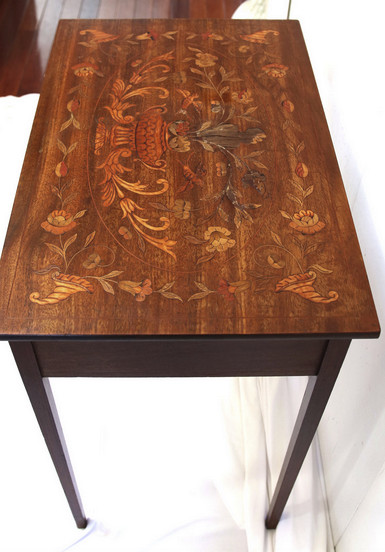 19th Century Inlay Walnut Marquetry Writing Table - Project! gallery