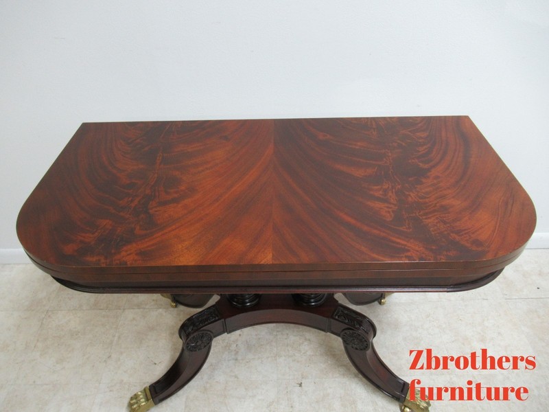 Councill Craftsman Furniture Flip Top Game Dining Table Paw Foot Flame Mahogany gallery