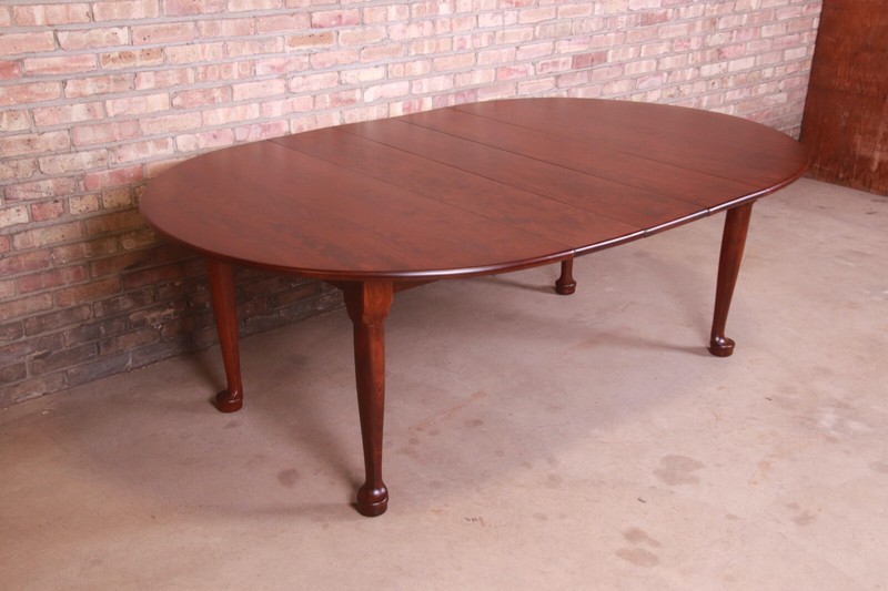 Stickley American Colonial Cherry Wood Extension Dining Table, Newly Refinished