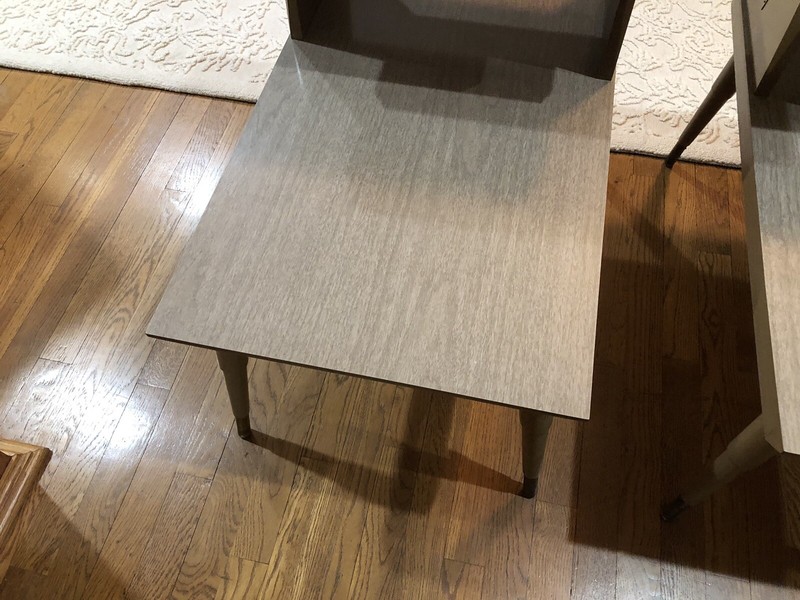 2 Mid Century Modern 2 Tier End Side Tables 1960's Formica Tops Atomic gallery