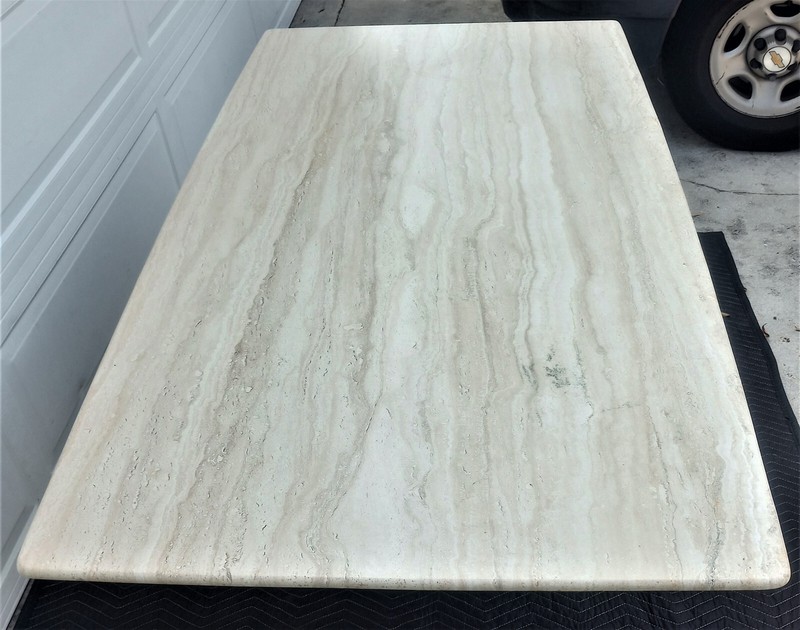 Vintage Mid Century Travertine Stone Dining Table gallery