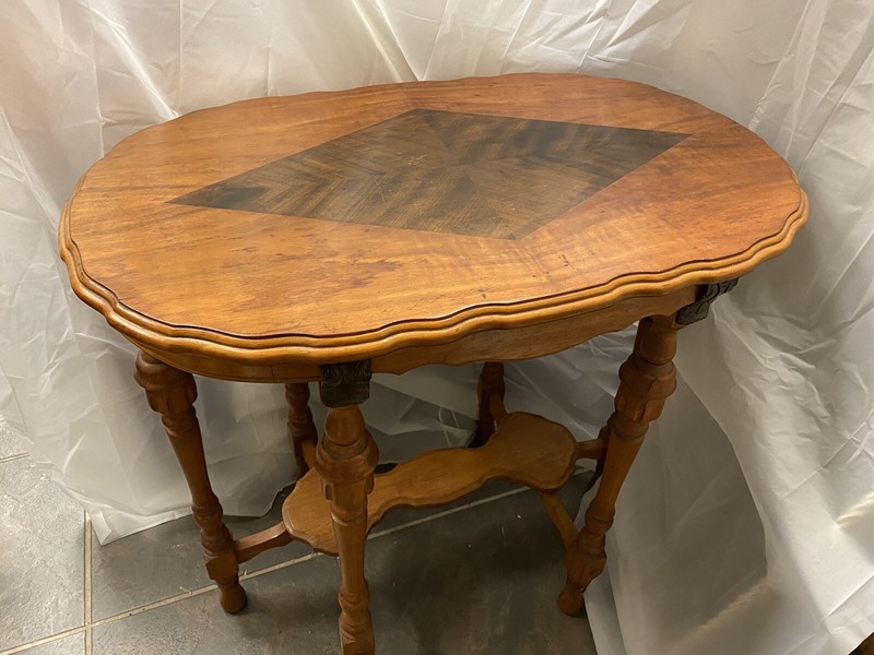 Vintage Hall / Side Table with Diamond Shaped Inlay