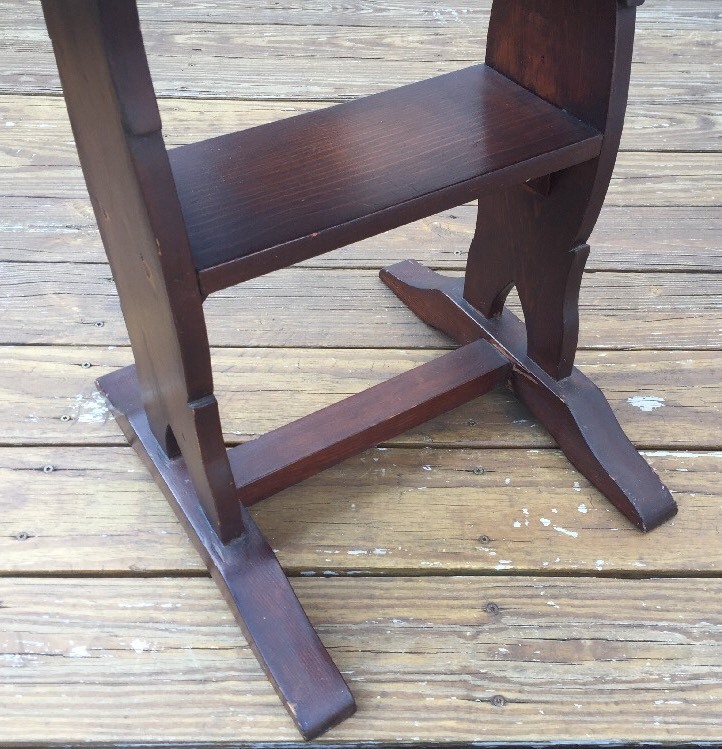 Antique Hand Made Trestle Style Side Table, Nice! gallery