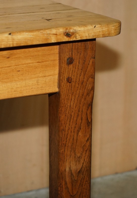 LOVELY ANTIQUE FRENCH FARMHOUSE FRUITWOOD & OAK TWO TONE REFECTORY DINING TABLE gallery