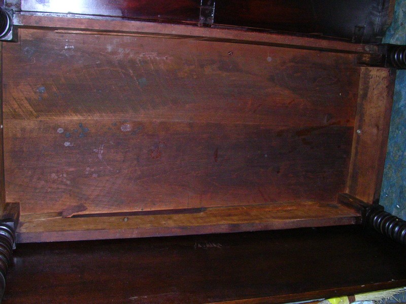 1800s ANTIQUE DROP-LEAF TABLE,"SEE OLD SCREW PIC.(4) SAW CUTS IN PICTURE ( 7 ) gallery