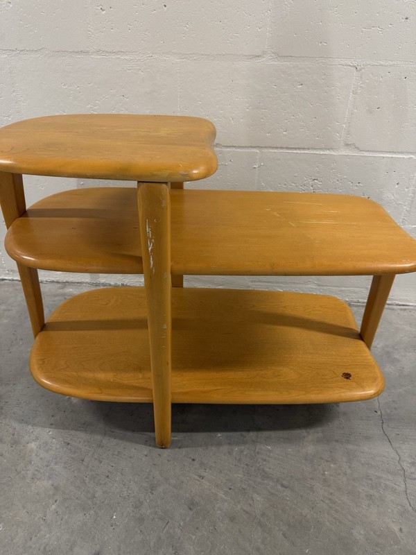 Midcentury Heywood Wakefield 2 – 3 Tier Side Table Champagne Lamp Table