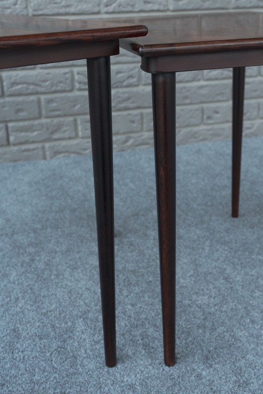 Pair Mid Century Danish Modern Kai Kristiansen Westnofa Rosewood Nesting Tables gallery