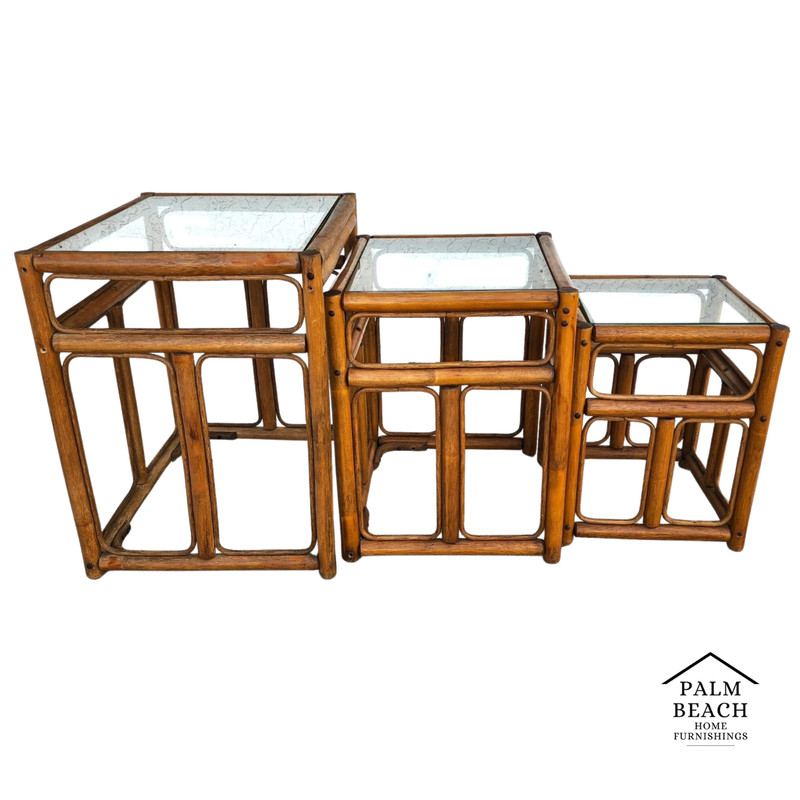 Franco Albini Style Bamboo Nesting Tables