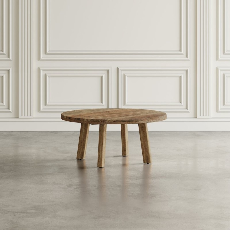 Reclamation 36" Round Rustic Reclaimed Solid Wood Coffee Table gallery