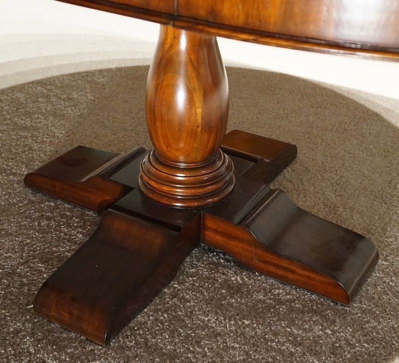 Beautiful 7' transitional Mahogany oval round dining Kitchen table gallery