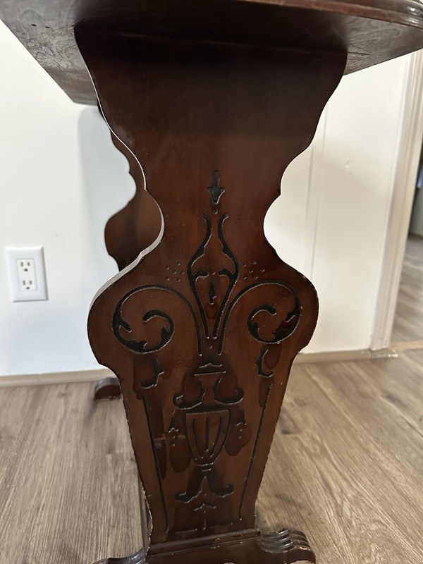 Vintage Walnut Magazine Rack Scrolled Carved Traditional Lamp End Table gallery