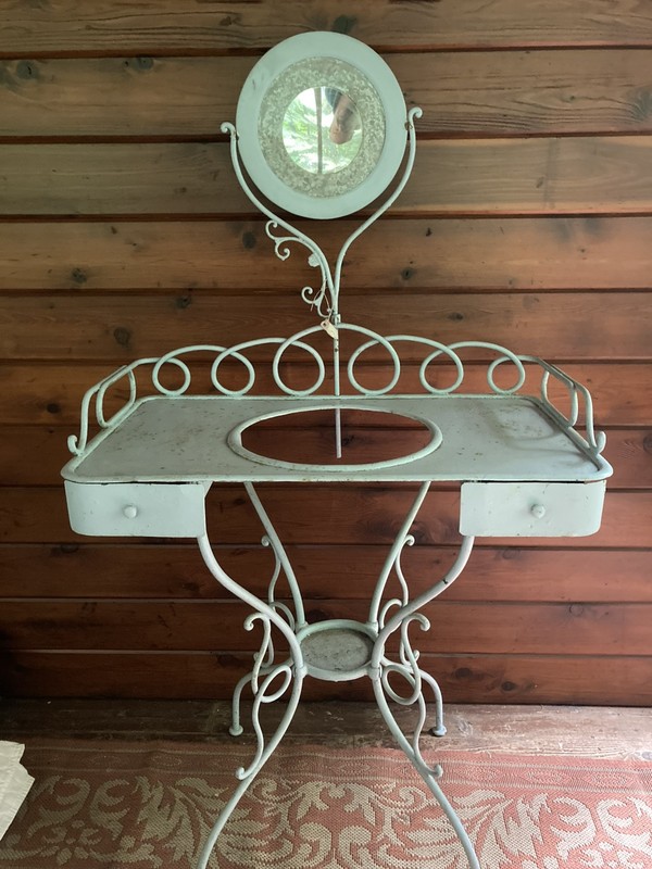 Antique French Metal Wash Stand / Vanity Table ca. 1880s – 1890s