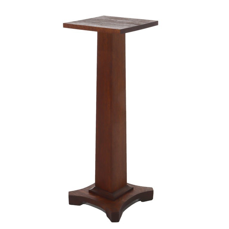 Antique Stickley School Arts & Crafts Mission Oak Plant Stand c1920 gallery