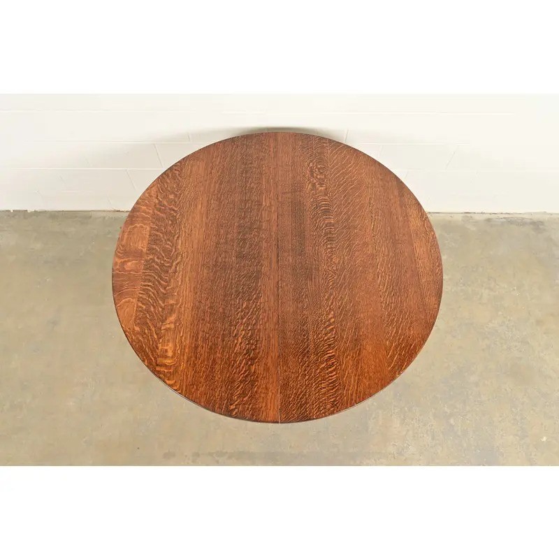 Stickley Brothers Mission Oak Arts & Crafts Extension Dining Table, Circa 1910 gallery
