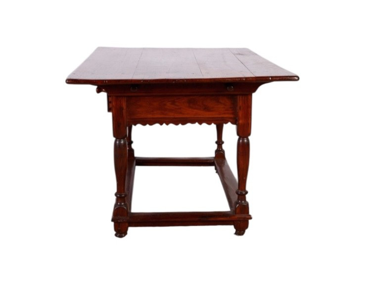 antique walnut farmhouse tavern pub table stretcher base pa 18th primitive farm gallery