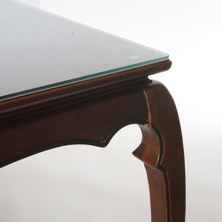 Chinese Chippendale Burl & Mahogany Dining Table 20thC gallery