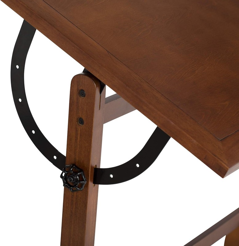Vintage Drafting Table Antique Design Solid Wood Angle Adjustable Rustic Oak gallery