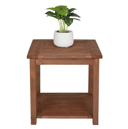 Square Wood Side Table Carbonized Color gallery
