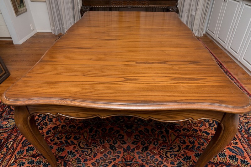 Vintage Louis XV Style Oak Dining Table gallery
