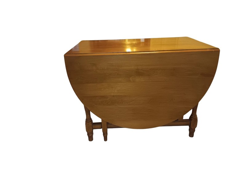Large Solid Wood Drop Leaf Swing Gate Leg Diningroom Table gallery
