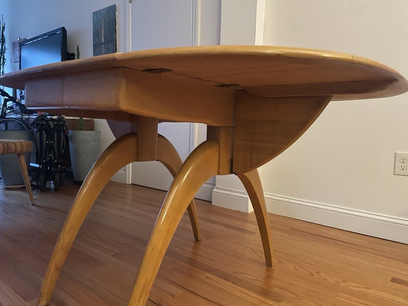 Mid-Century Modern Heywood Wakefield Wishbone Drop Leaf Butterfly Dining Table gallery