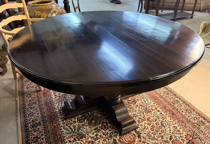 Antique French Style 60" Round Solid Hardwood Barley Twist Dining & Entry Table gallery