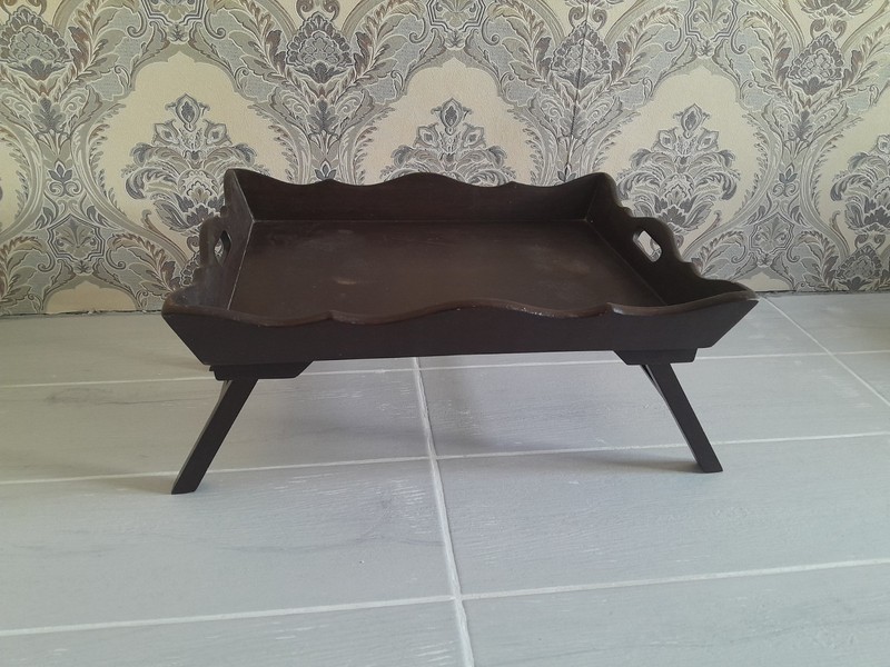 Antique Vintage Folding Table, Coffee, Tea, Handmade.