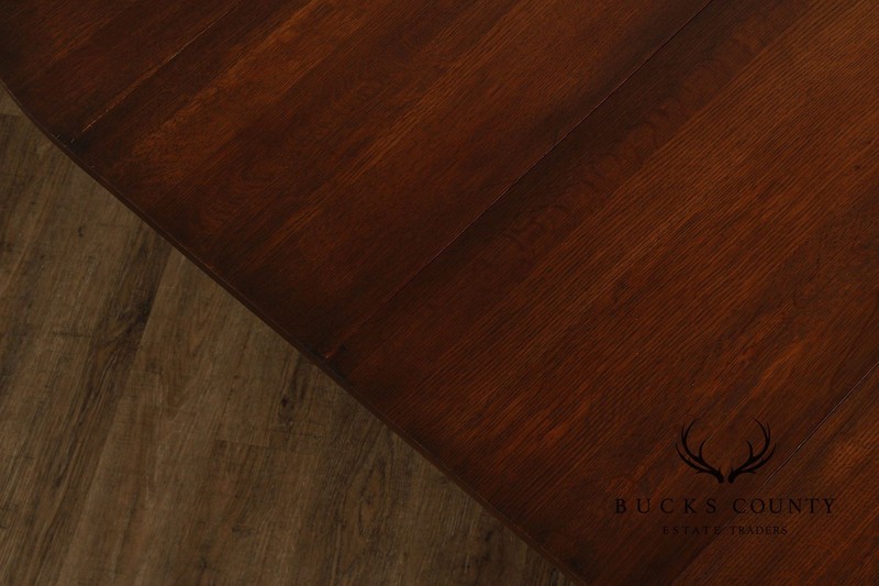 Stickley Mission Collection Oak Round Pedestal Dining Table gallery
