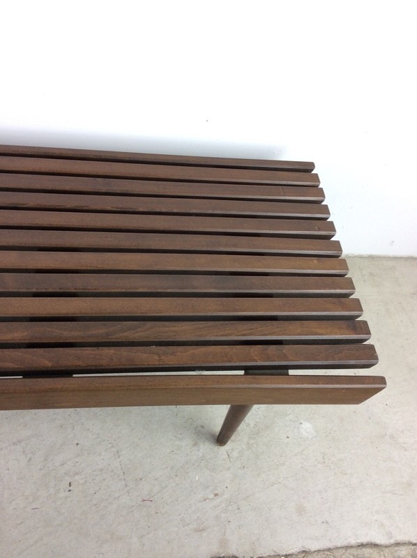 Mid Century Modern Slat Bench Coffee Table Styled After Adrian Pearsall gallery