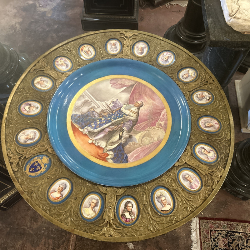 Fine Large Louis XV Style Guerdion with sevres style plaques porcelain c. 1880 gallery