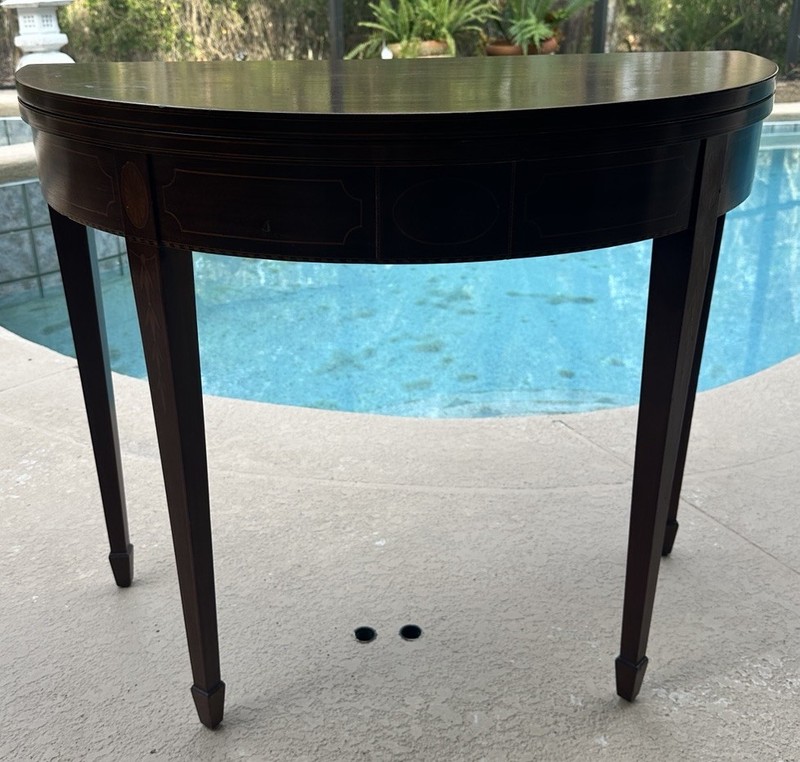 Antique Potthast Bros. Mahogany Inlaid Convertible Card / Game Table gallery