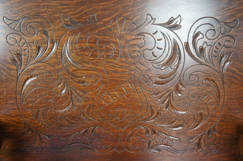 Antique Victorian Oak Library Tavern Monks Bench Tilt Top Hutch Table Settle Pew gallery