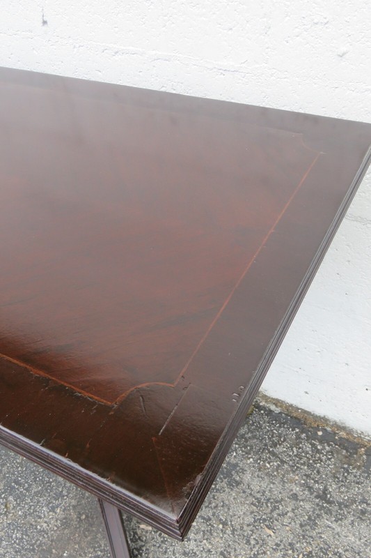 Early 1900s Carved Inlay Long Console Library Dining Extension Table 5433 gallery