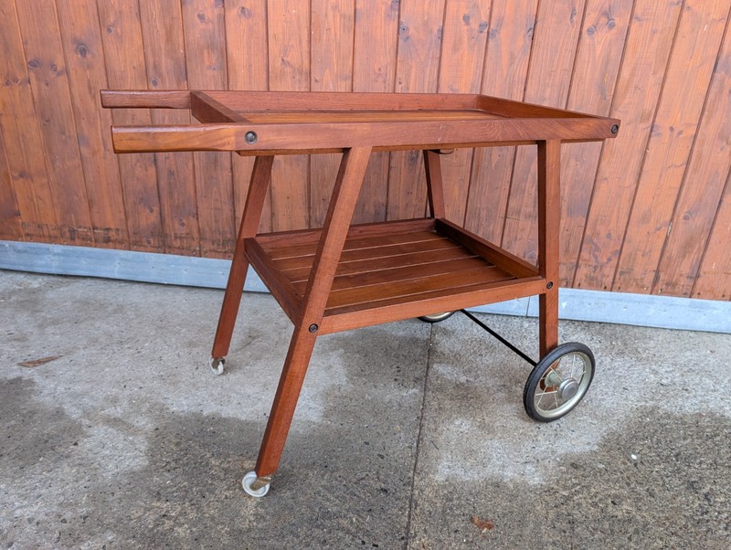 Teak Serving Trolley Tea Cart 60s Table Danish Modern Bar Cart Side Table