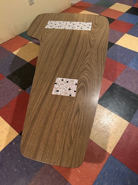 Mid Century Modern Boomerang Coffee Table with Tile Inlay gallery