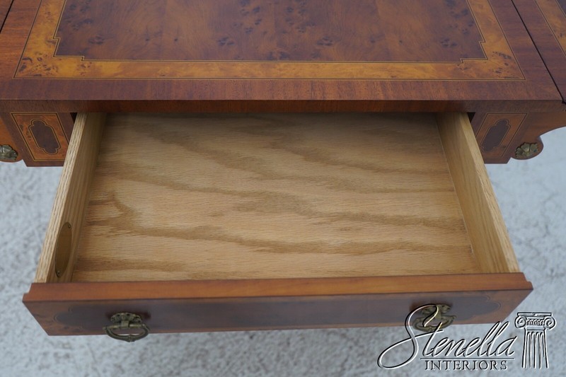 63861EC: JOHN WIDDICOMB Burl Walnut Neoclassical Drop Leaf Table gallery