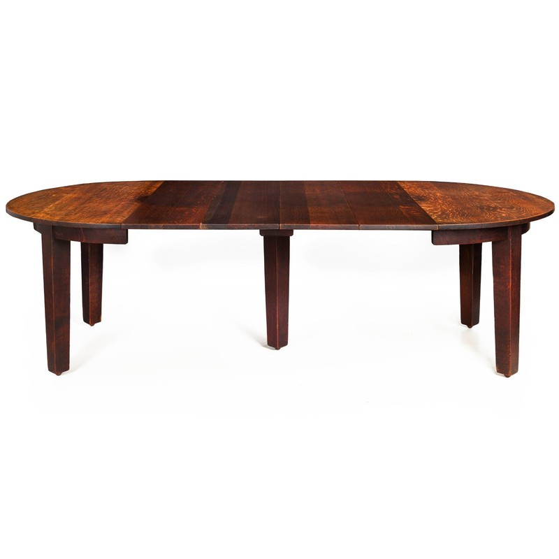 Gustav Stickley Arts & Crafts Extending Oak Dining Table no. 632 c. 1910