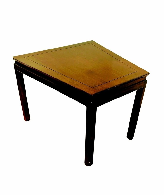 Vintage Angled Mahogany Coffee Table by Marcus Yahr & Son