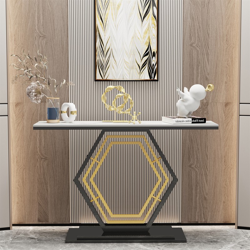 Emerald Green/White Console Table Furniture Living Room Entryway Storage Display gallery